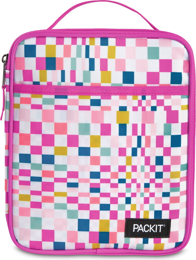 Packit Freezable, Reusable Upright Lunch Box, Cute Check