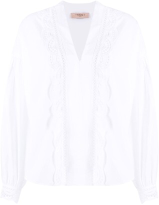 Twin-Set V-neck long-sleeve blouse