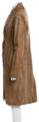 Helmut Lang Distressed Leather Coat