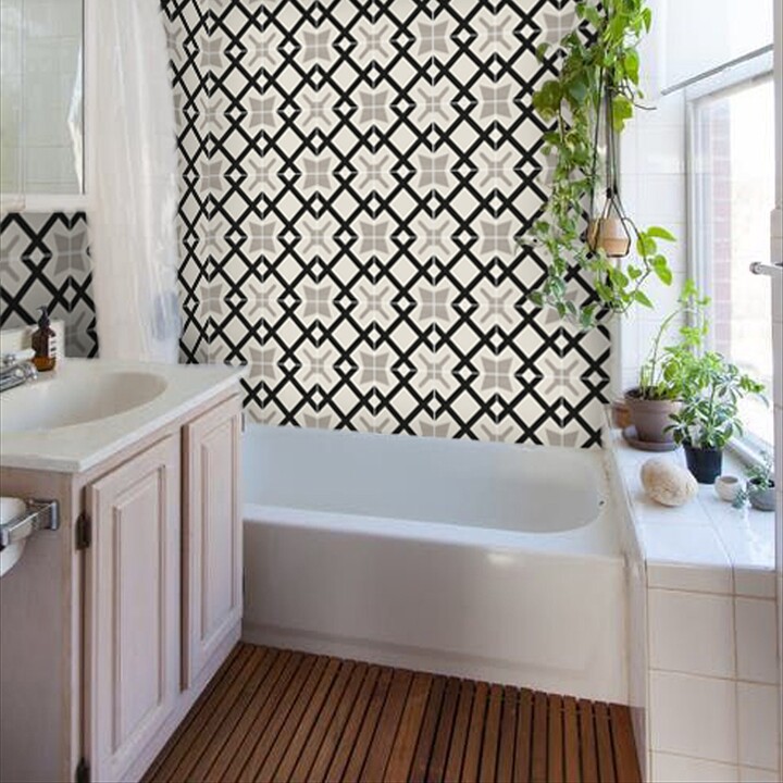 Quadrostyle Kitchen & Bathroom Splashback - Removable Vinyl Wallpaper Asterix Peel & Stick
