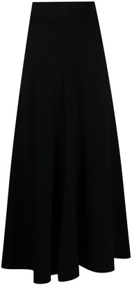 Ami Amalia Ribbed-Knit Merino Wool Skirt