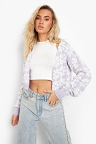 Thumbnail for your product : boohoo Floral Balloon Sleeve Knitted Cardigan