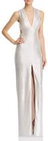 Thumbnail for your product : Aidan Mattox Aidan by Metallic Foil Stretch Knit Gown