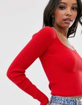 Thumbnail for your product : ASOS DESIGN scoop neck long sleeve jumper in fine knit rib