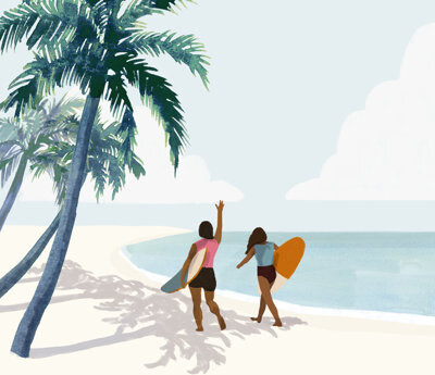 Bayou Breeze Palm Tree Paradise II by Victoria Barnes - Wrapped Canvas Painting