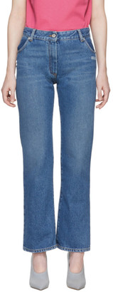 Off-White Blue Cropped Leg Jeans