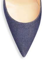 Thumbnail for your product : Christian Louboutin Kate 120 Point-Toe Denim Pumps