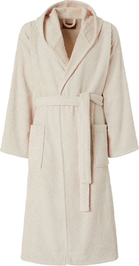 Missoni Home Neutral Zigzag Cotton Bathrobe