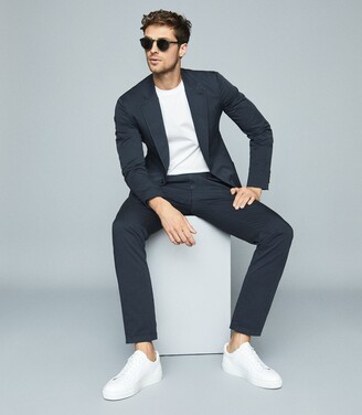 Reiss World - Cotton-blend Slim-fit Trousers in Navy