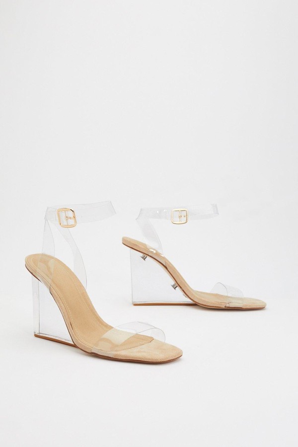 womens clear wedges