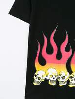 Thumbnail for your product : John Richmond Junior skull and flames print T-shirt