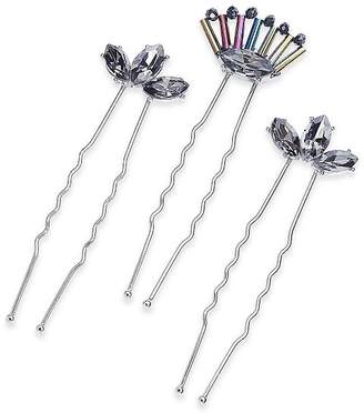 INC International Concepts Silver-Tone 3-Pc. Set Multi-Crystal Hair Pins, Created for Macy's