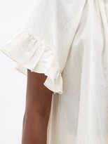 Thumbnail for your product : Loup Charmant Marina Ruffled Organic-cotton Voile Top - Beige