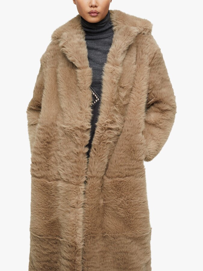 MANGO Chowchow Faux Fur Coat, Light Beige - ShopStyle
