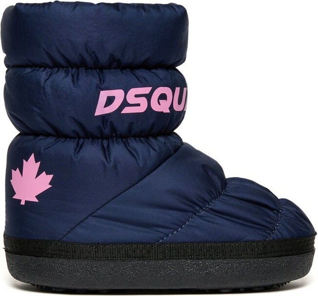 Dsquared2 Kids Logo Printed Quilted Snow Boots
