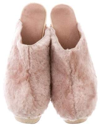 Brother Vellies Shearling Platform Mules
