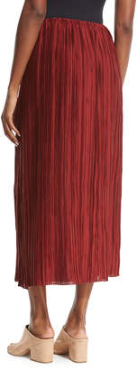 The Row Juri Pleated Silk Midi Skirt, Dark Red