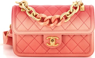 Chanel CC Allure Lipstick Case with Chain Quilted Patent Red