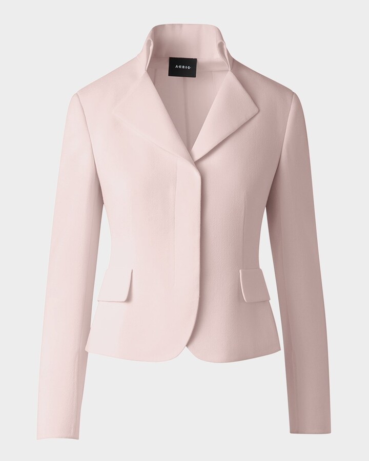 Akris Amber Short Wool Crepe Double-Face Jacket
