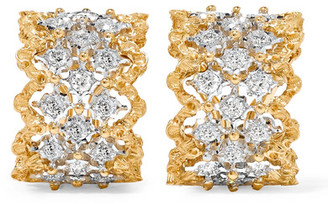 Buccellati Rombi 18-karat Yellow And White Gold Diamond Earrings