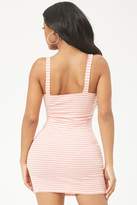 Thumbnail for your product : Forever 21 Ribbed Striped Self-Tie Cutout Mini Dress