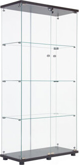 Wrought Studio Two Door Glass Cabinet Glass Display Cabinet With 4 Shelves, White