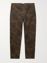 Thumbnail for your product : Oliver Spencer Judo Tapered Camouflage-Print Herringbone Cotton-Twill Cargo Trousers - Men - Brown - S