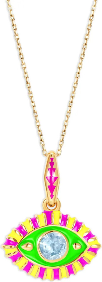Nevernot 14K yellow gold Life In Colour Eye pendant necklace