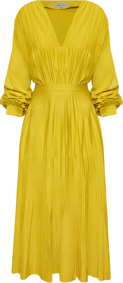 Andres Otalora Te Queda Pleated Midi Dress
