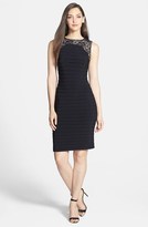 Thumbnail for your product : Adrianna Papell Lace Yoke Shutter Pleat Sheath Dress