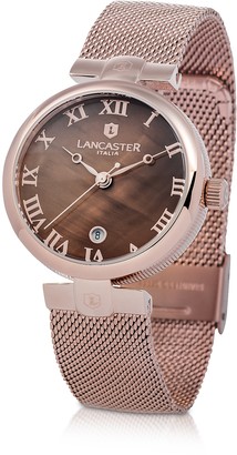 Lancaster Chimaera Rose Gold Stainless Steel Watch w/Brown Dial