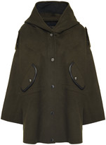 Thumbnail for your product : Maje Leather-trimmed Wool-blend Felt Hooded Coat