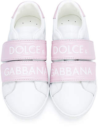 Dolce & Gabbana Kids TEEN logo strap sneakers