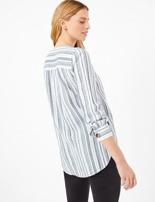 Marks and Spencer Linen Striped Longline Blouse