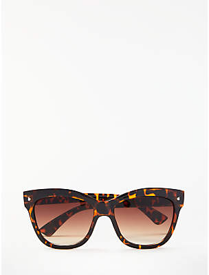John Lewis & Partners Chunky Cat's Eye Sunglasses, Tortoise/Brown Gradient