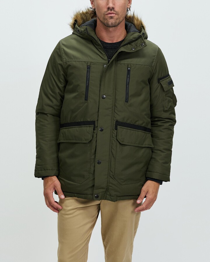mens green parka