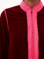 Thumbnail for your product : MUZUNGU SISTERS Alia Woven-trim Velvet Tunic Dress - Dark Red