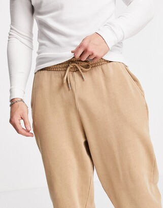 ASOS DESIGN oversized trackies in brown vintage wash (part of a set) - BROWN