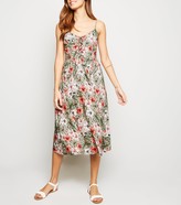 Thumbnail for your product : New Look Floral Lattice Front Midi Dress
