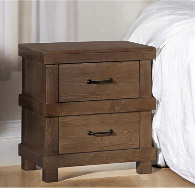 Latitude Run Traditional Bedroom Antique Oak Finish Nightstand With 2X Drawers Wooden Furniture 1Pc