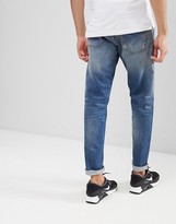 Thumbnail for your product : Selected Jeans In Tapered Fit With Rip Repair Italian Denim-Blue