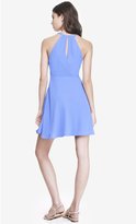 Thumbnail for your product : Express Blue Fit And Flare Halter Dress