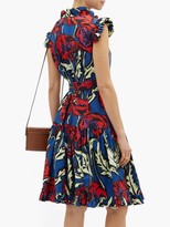 Thumbnail for your product : La DoubleJ Short & Sassy Floral-print Silk-satin Dress - Blue Print