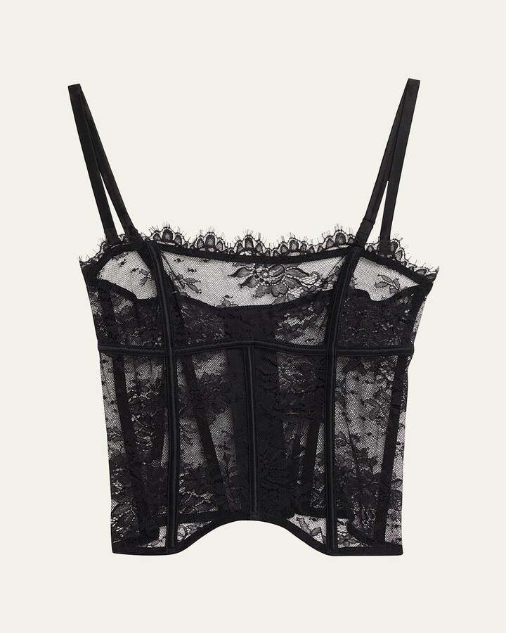 Kiki de Montparnasse Jolie Strapless Scalloped Lace Bustier