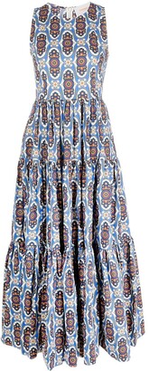 La DoubleJ Sleeveless Tiered-Skirt Dress