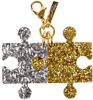 Edie Parker Glittered Resin Puzzle Charm, Multi