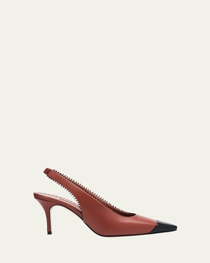 Manolo Blahnik Gaius Leather Slingback Pumps