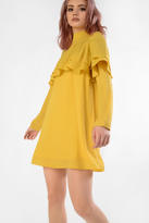 Glamorous Acid Yellow Ruffle Detail Mini Dress