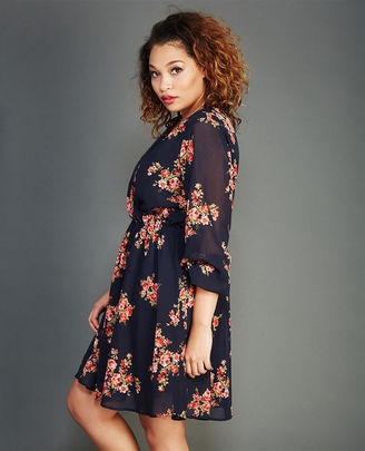 Wet Seal Ethereal Floral Print Surplice Dress