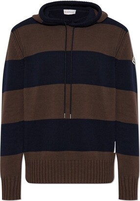 Moncler Logo Patch Drawstring Hoodie - ShopStyle
